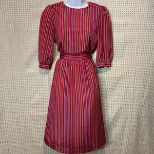 Vintage Jonathan Martin Vertical Stripes 2-Piece Skirt Set